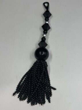 2x Jo Malone Tassel Pendant Key Chain Black Decorative Plastic Black Beads